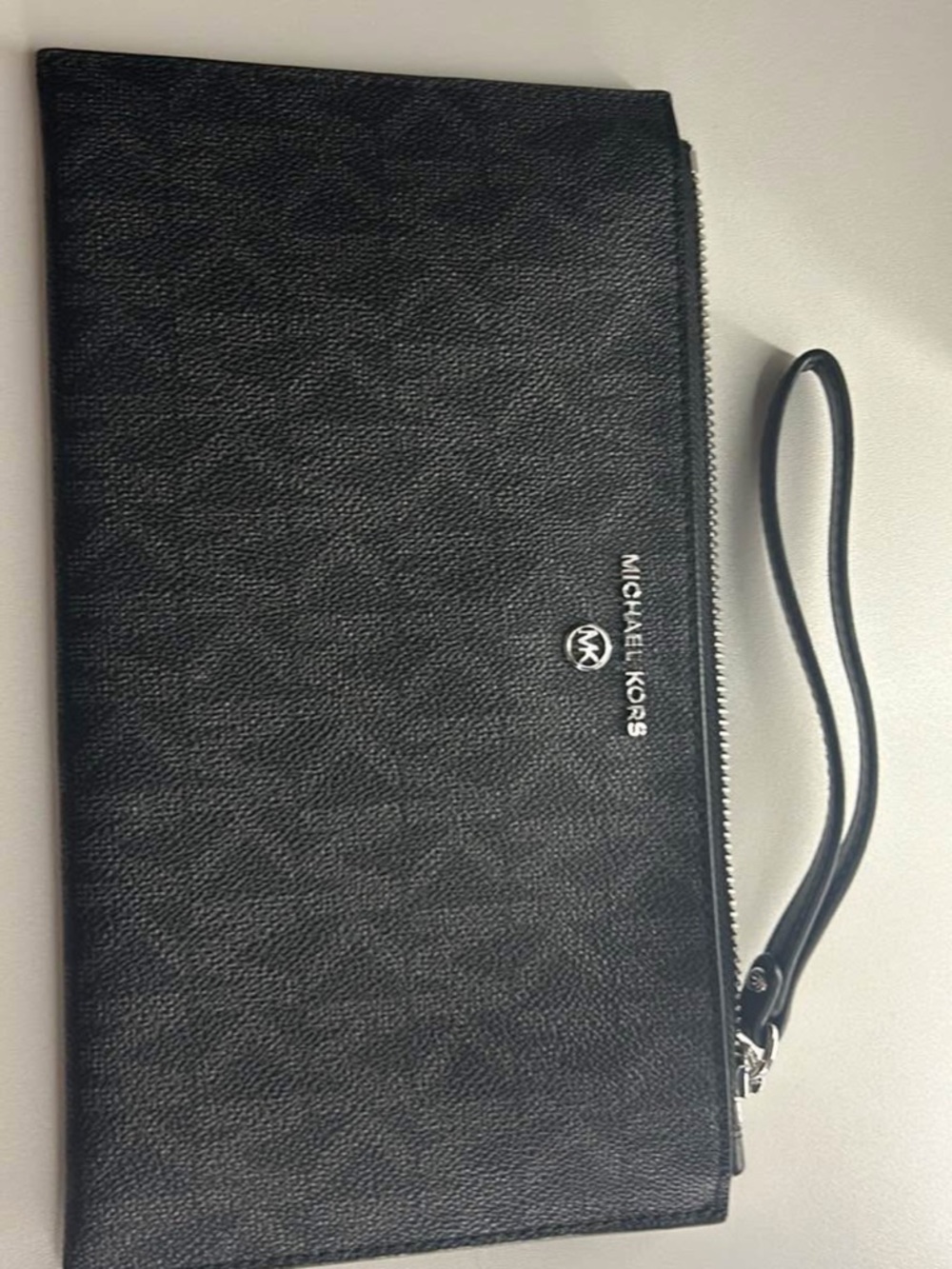 Michael Kors Black Pebbled Leather Wristlet Clutch